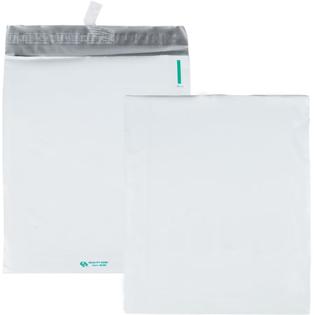Quality Park Open-End Poly Expansion Mailers - Expansion - 11" Width x 13" Length - 2" Gusset - Self-sealing - White - Polyethylene - 100 / Carton