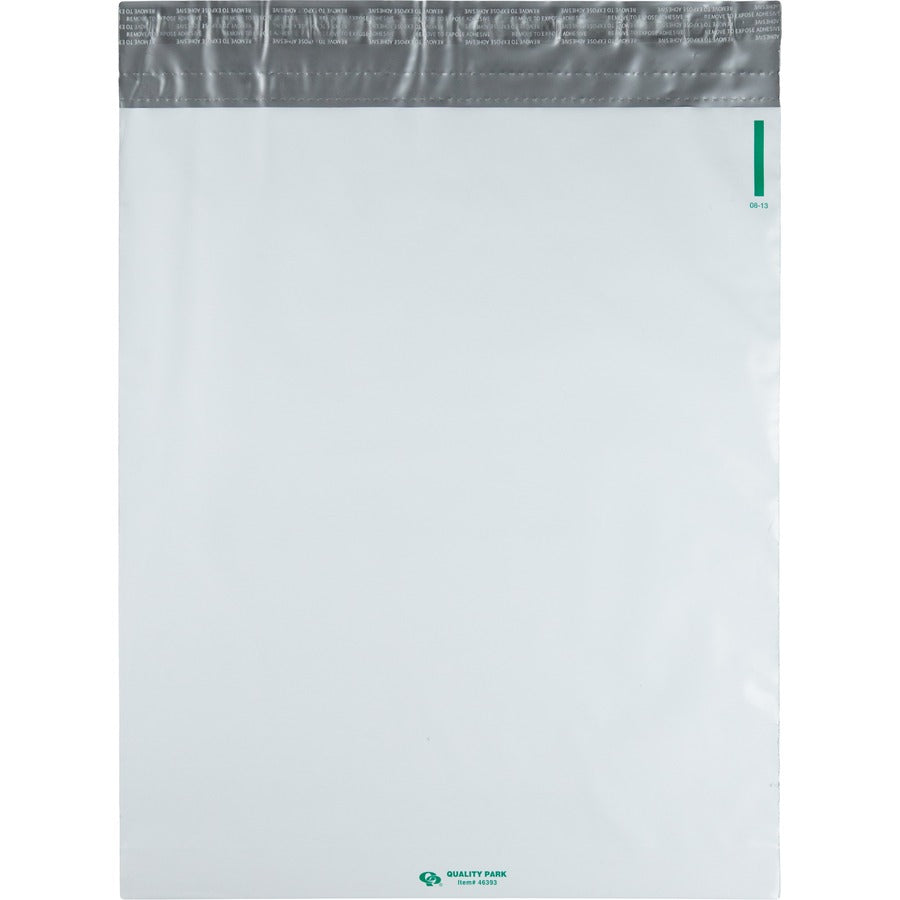 Quality Park Open-End Poly Expansion Mailers - Expansion - 13" Width x 16" Length - 2" Gusset - Self-sealing - White - Polyethylene - 100 / Carton