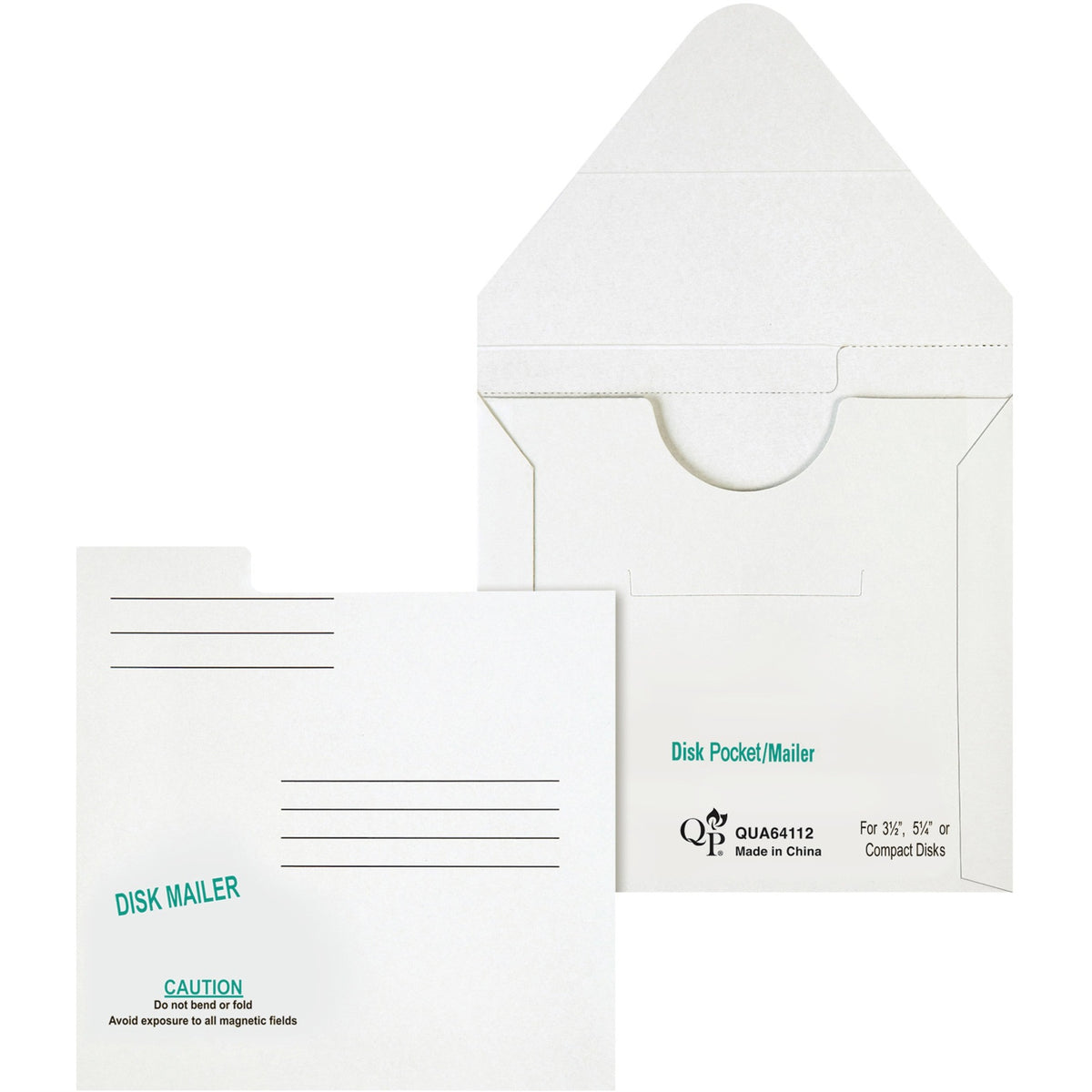 Quality Park 5 1/4" Economy Disk Mailers - Disc/Diskette - 6" Width x 5 7/8" Length - White - Paperboard - 10 / Pack