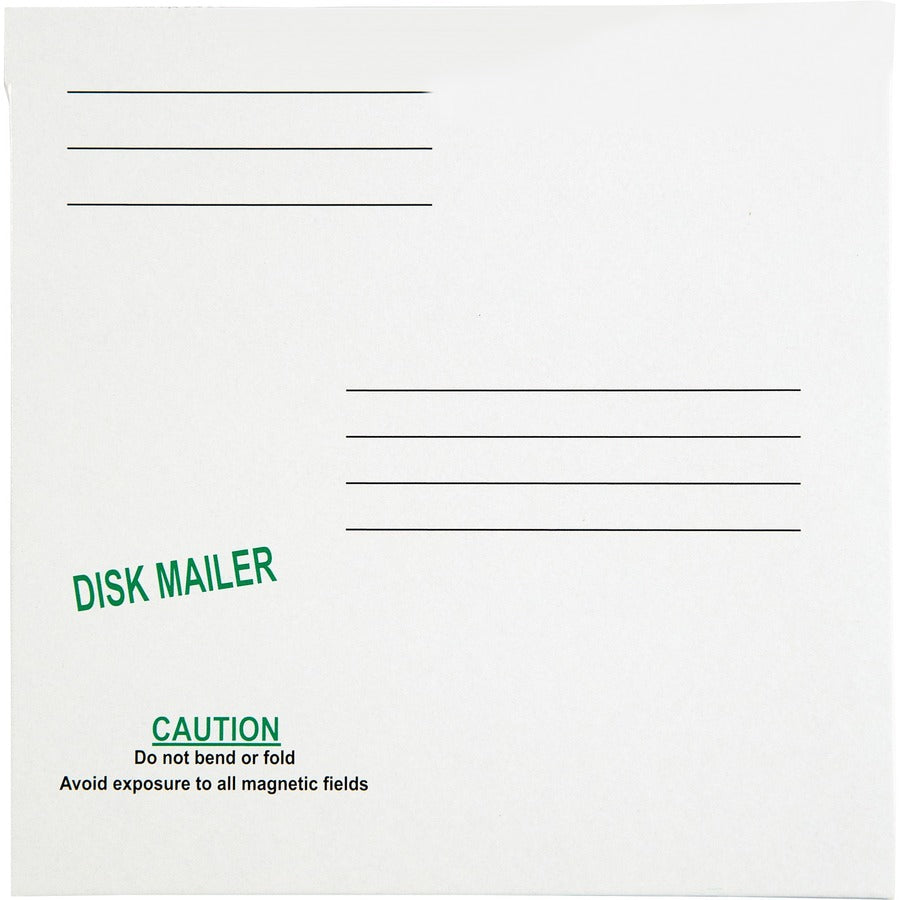 Quality Park Economy Disk Mailers - 5 1/4" Disc/Diskette - White Paperboard - 10 Pack