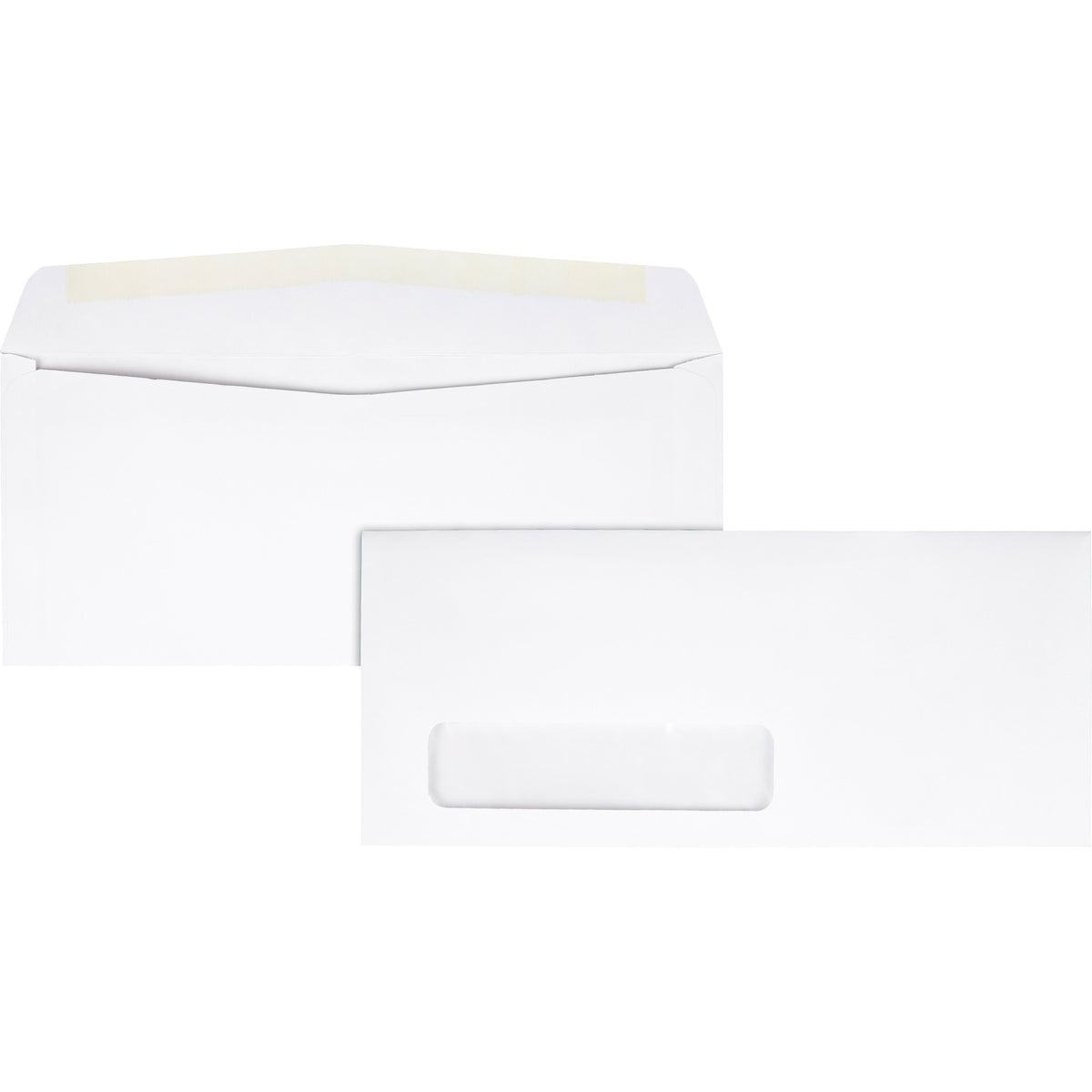 Quality Park No. 10 Single Window Envelopes - Single Window - #10 - 4 1/8" Width x 9 1/2" Length - 24 lb - Adhesive - White - Wove - 500 / Box