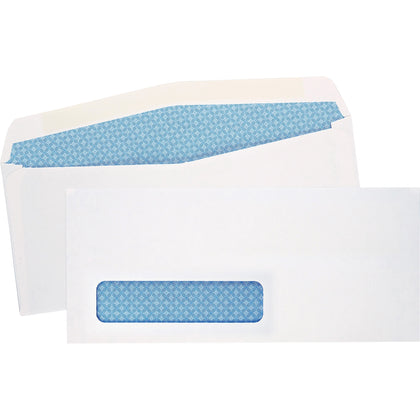 Quality Park Single Window Security Tinted Business Envelopes - #10 - 24 lb - White - 500/Box