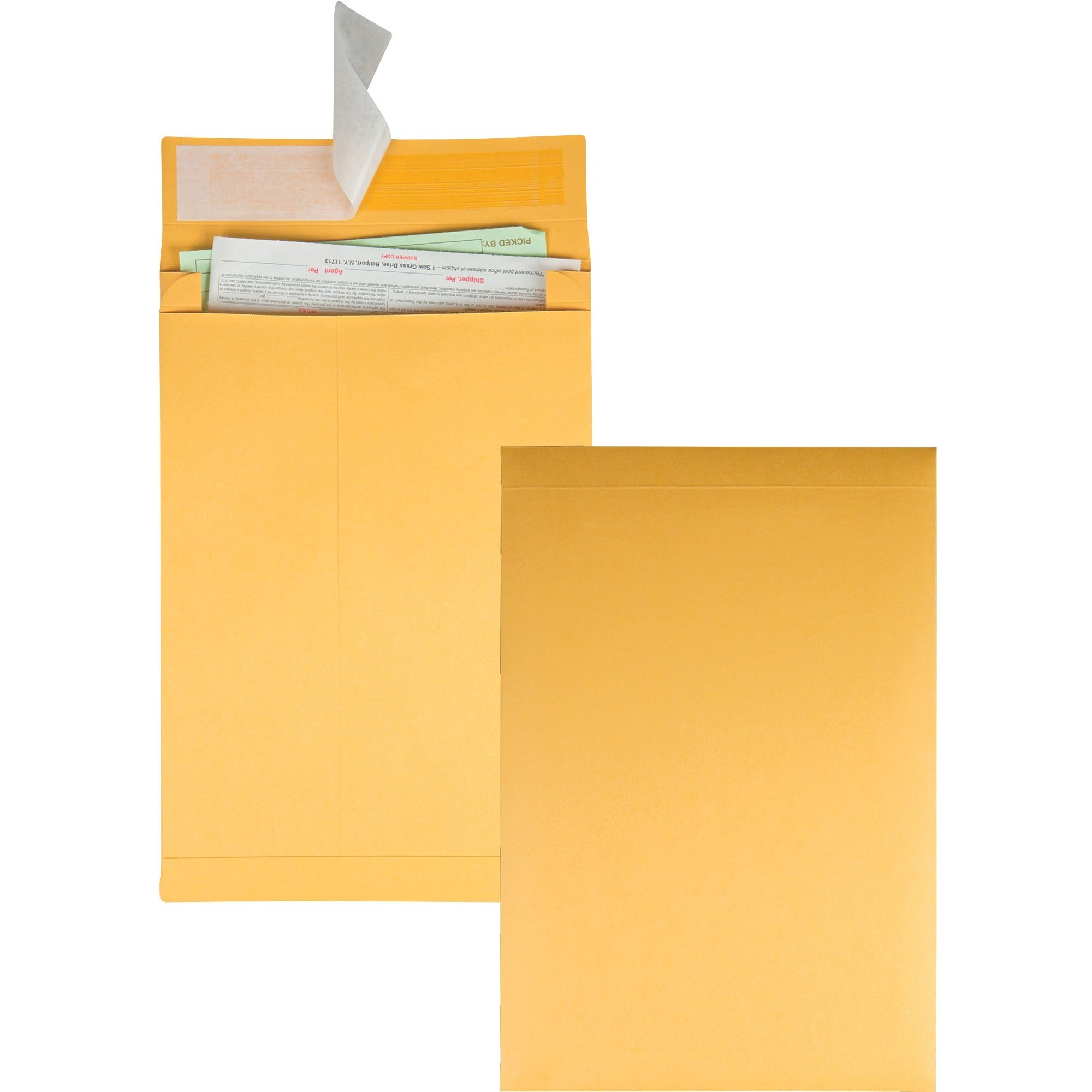 Quality Park 10 x 13 x 2 Expansion Envelopes with Self-Seal Closure - Expansion - 10" Width x 13" Length - 2" Gusset - 40 lb - Self-sealing - Kraft - Kraft - 25 / Pack