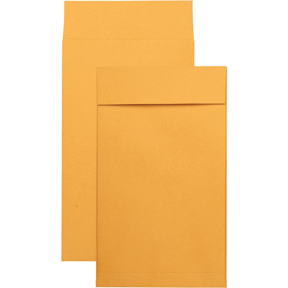 Quality Park 10 x 15 x 2 Expansion Envelopes with Self-Seal Closure - Expansion - 10" Width x 15" Length - 2" Gusset - 40 lb - Self-sealing - Kraft - Kraft - 25 / Pack