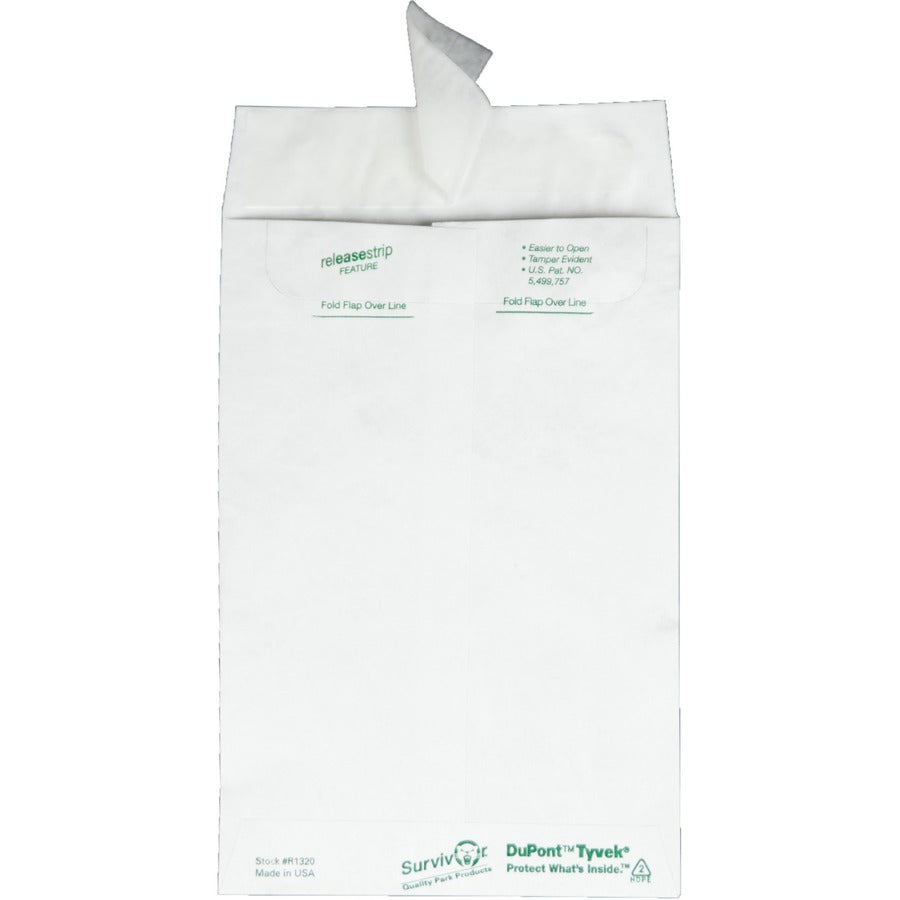 Survivor®  6 x 9 Catalog Mailers with Self-Seal Closure - Catalog - #1 - 6" Width x 9" Length - 14 lb - Peel & Seal - White - Tyvek - 100 / Box