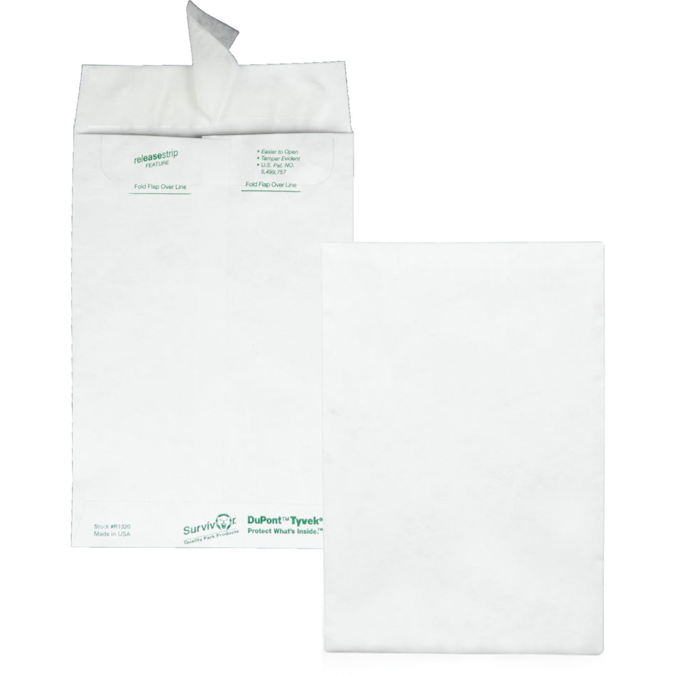 Survivor®  6 x 9 Catalog Mailers with Self-Seal Closure - Catalog - #1 - 6" Width x 9" Length - 14 lb - Peel & Seal - White - Tyvek - 100 / Box