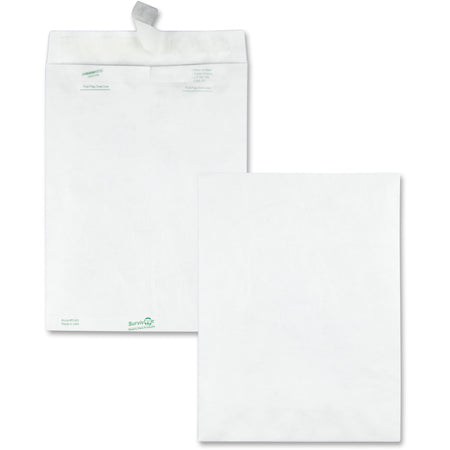 Survivor®  9 x 12 DuPont Tyvek Catalog Mailers with Self-Sealing Closure - Catalog - #10 1/2 - 9" Width x 12" Length - 14 lb - Peel & Seal - White - Tyvek - 100 / Box