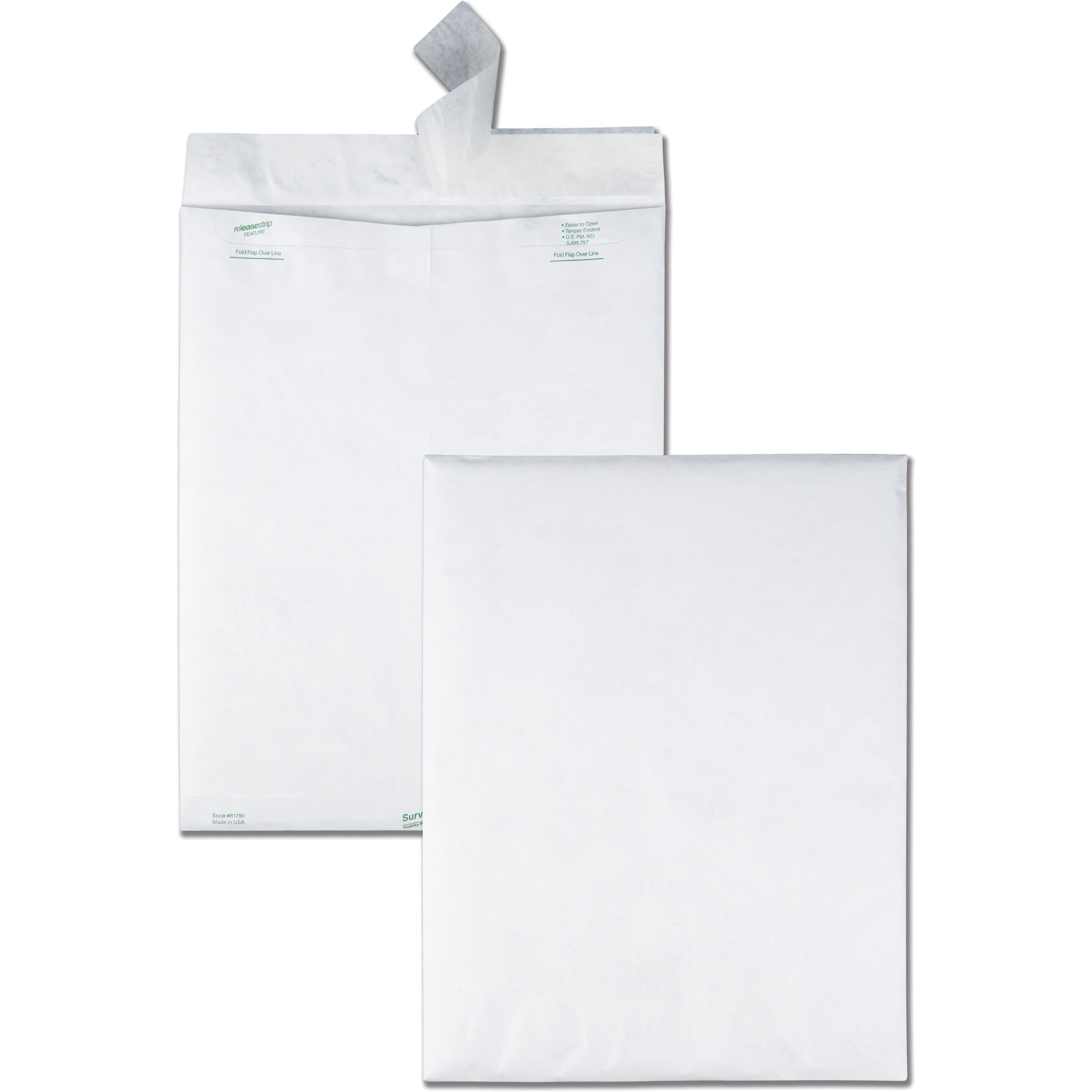 Survivor®  12 x 15-1/2 DuPont Tyvek Catalog Mailers - Catalog - #15 1/2 - 12" Width x 15 1/2" Length - 14 lb - Peel & Seal - White - Tyvek - 100 / Box