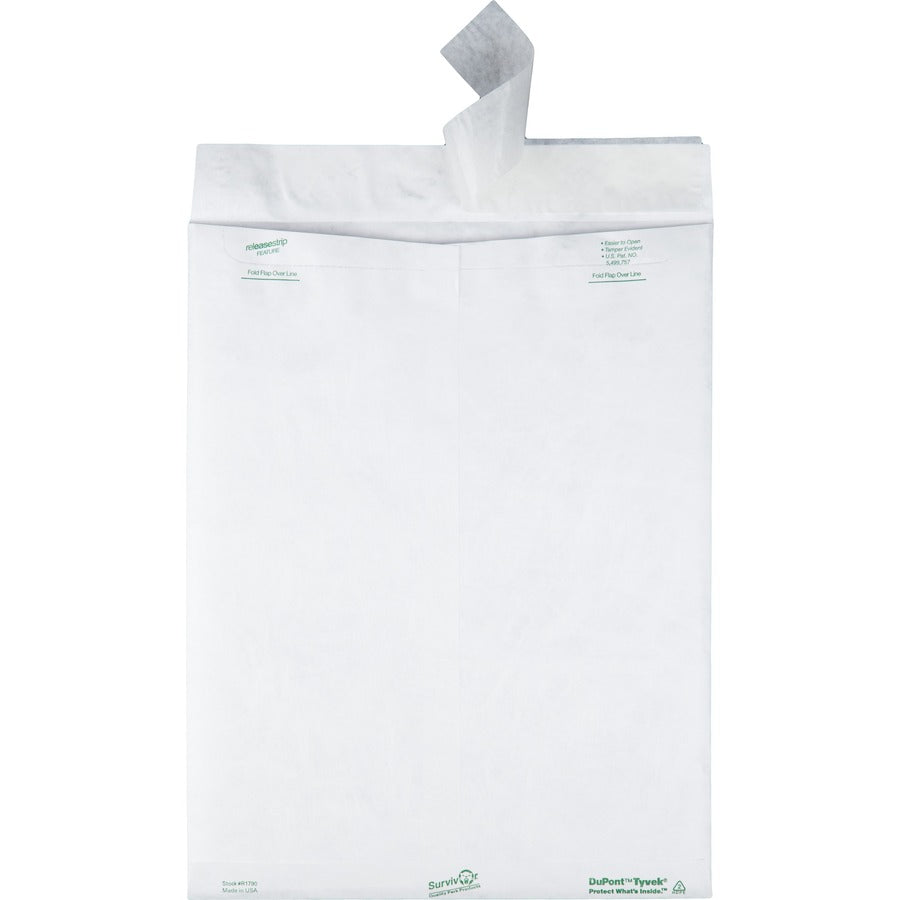 Survivor®  12 x 15-1/2 DuPont Tyvek Catalog Mailers - Catalog - #15 1/2 - 12" Width x 15 1/2" Length - 14 lb - Peel & Seal - White - Tyvek - 100 / Box