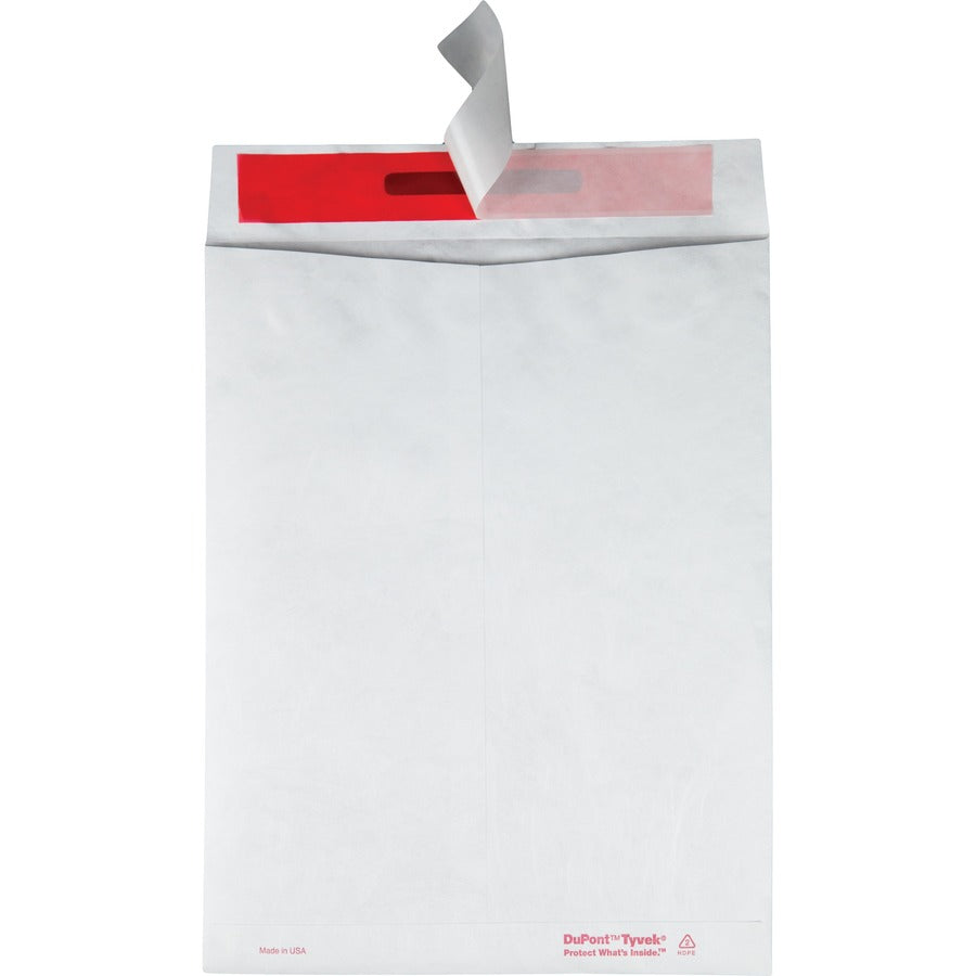 Survivor®  10 x 13 DuPont Tyvek Tamper Indicating Panel Catalog Mailers - Security - 10" Width x 13" Length - 14 lb - Peel & Seal - White - Tyvek - 100 / Box