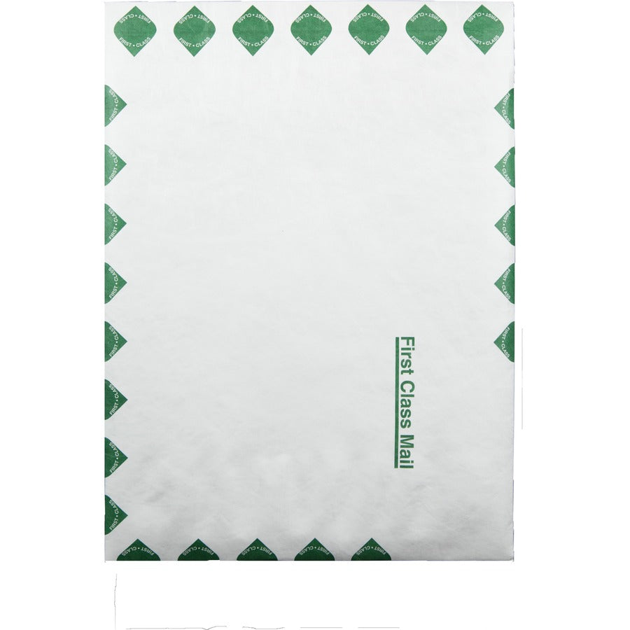 Survivor® 10 x 13 x 1-1/2 DuPont Tyvek Expansion First Class Border Mailers - First Class Mail - 10" Width x 13" Length - 1 1/2" Gusset - 18 lb - Peel & Seal - White - Tyvek - 100 / Carton