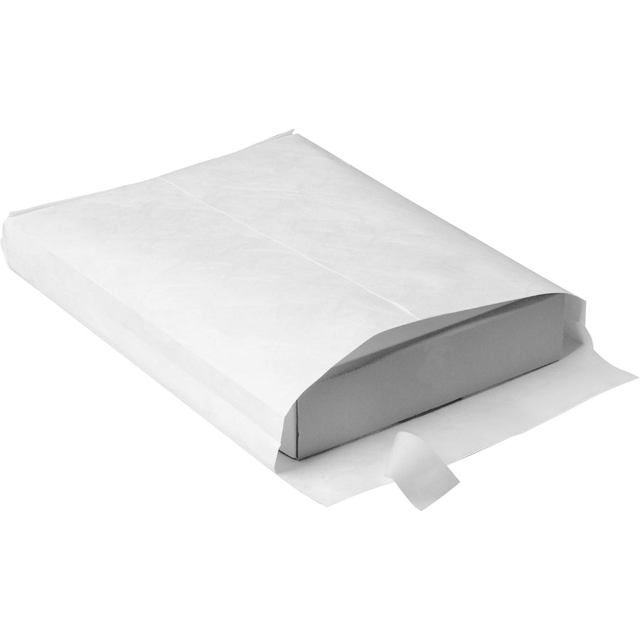 Survivor®  12 x 16 x 2 DuPont Tyvek Expansion Mailers with Self-Seal Closure - Expansion - 12" Width x 16" Length - 2" Gusset - 14 lb - Peel & Seal - White - Tyvek - 25 / Box