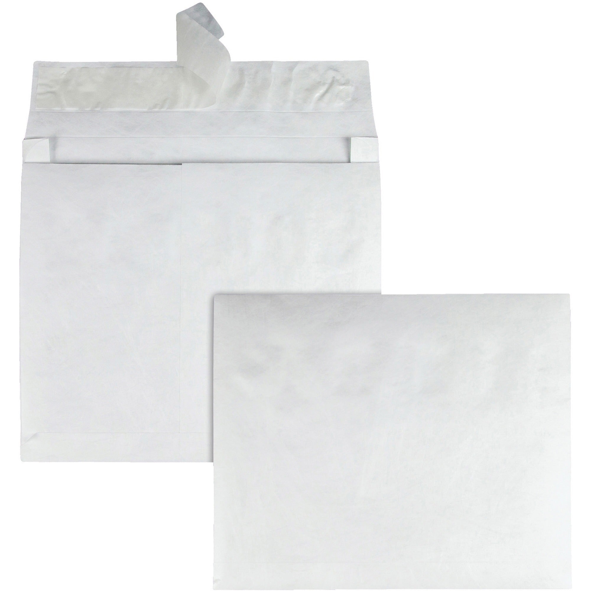 Survivor®  10 x 13 x 2 DuPont Tyvek Expansion Mailers with Self-Seal Closure - Expansion - 10" Width x 13" Length - 2" Gusset - 18 lb - Peel & Seal - White - Tyvek - 100 / Carton