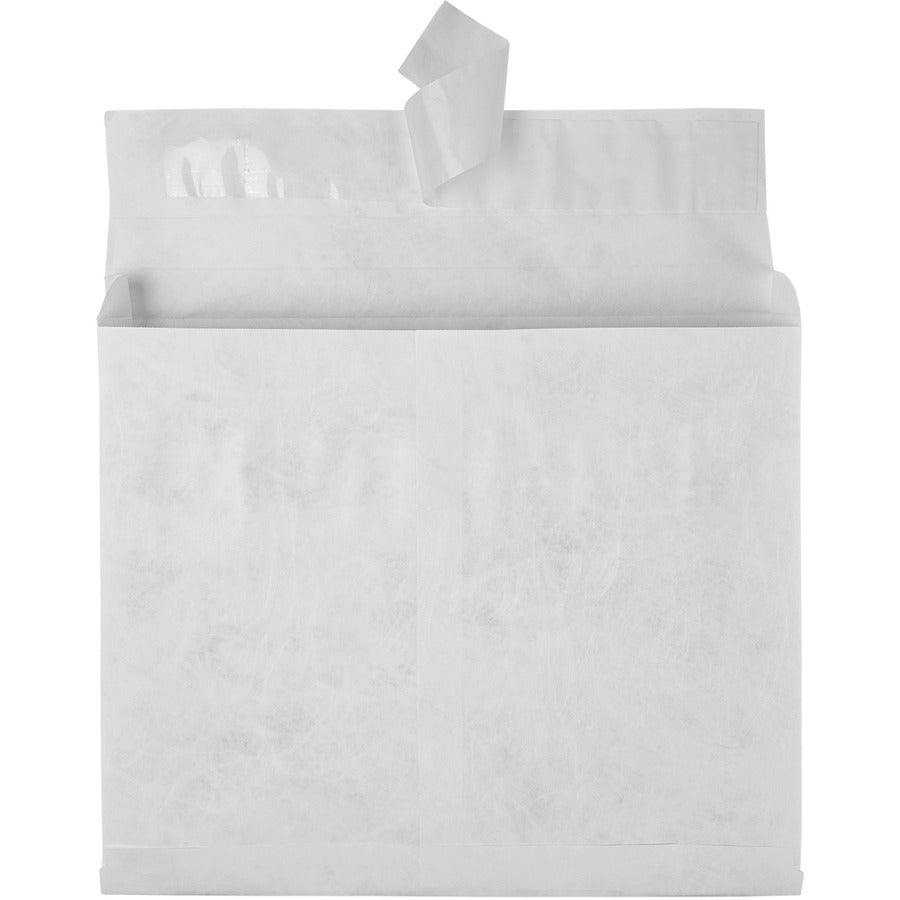 Survivor®  10 x 13 x 2 DuPont Tyvek Expansion Mailers with Self-Seal Closure - Expansion - 10" Width x 13" Length - 2" Gusset - 18 lb - Peel & Seal - White - Tyvek - 100 / Carton