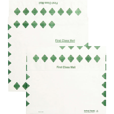 Survivor®  10 x 13 x 2 DuPont Tyvek Expansion First Class Border Mailers - First Class Mail - 10" Width x 13" Length - 2" Gusset - 18 lb - Peel & Seal - White - Tyvek - 100 / Carton
