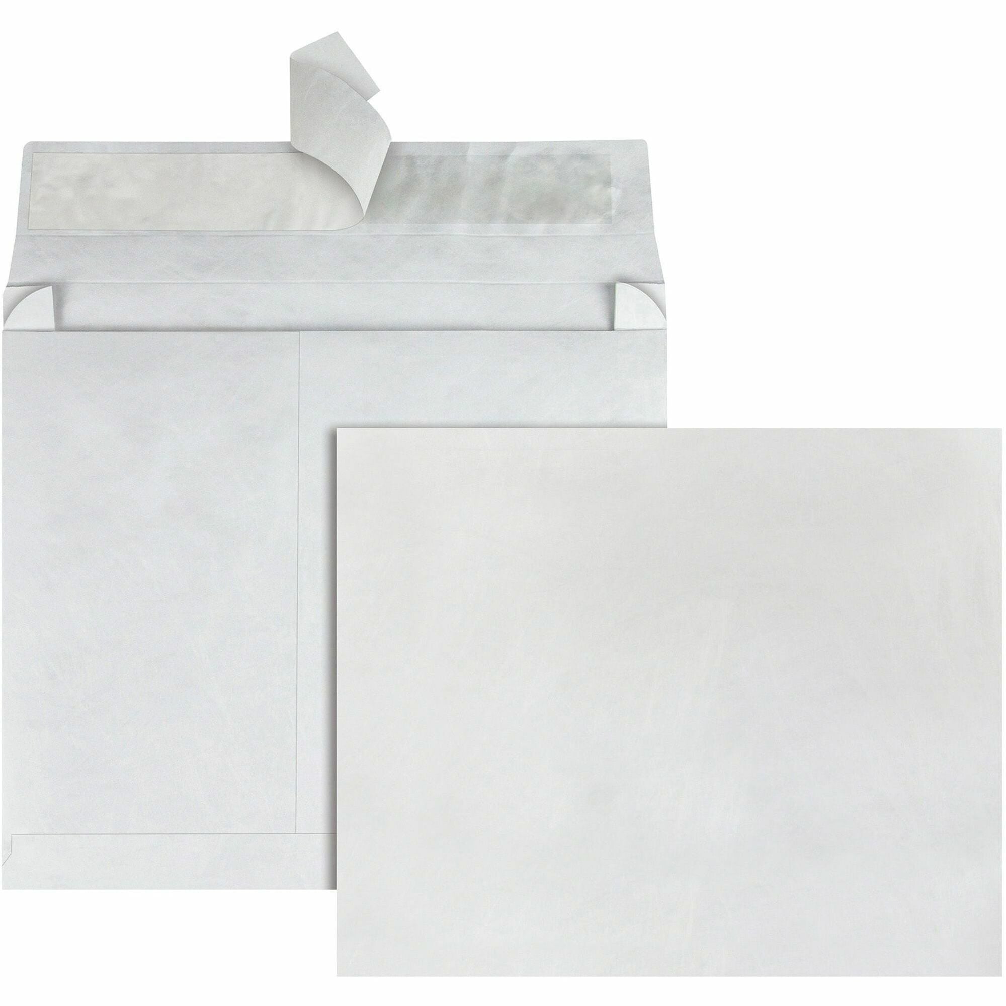 Survivor®  10 x 15 x 2 DuPont Tyvek Expansion Mailers with Self-Seal Closure - Expansion - 10" Width x 15" Length - 2" Gusset - 18 lb - Peel & Seal - White - Tyvek - 100 / Carton
