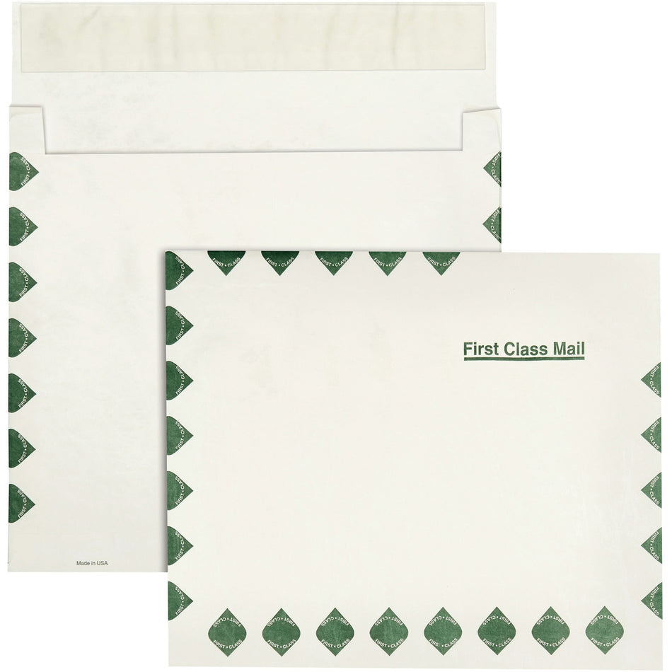 Survivor®  10 x 13 x 2 DuPont Tyvek Expansion First Class Border Mailers - First Class Mail - 10" Width x 13" Length - 2" Gusset - 14 lb - Self-sealing - White - Tyvek - 100 / Carton