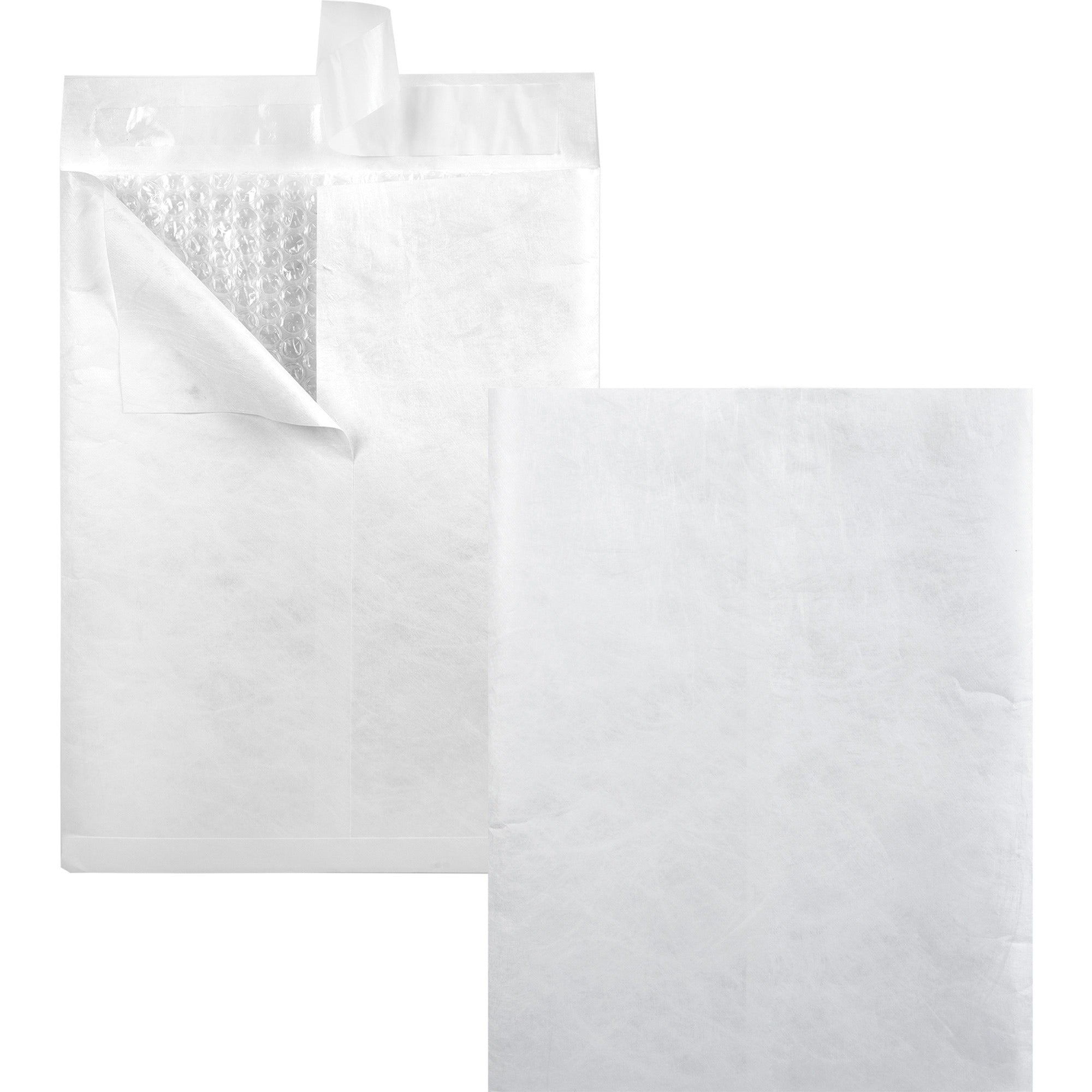 Quality Park Survivor Plus Tyvek Bubble Mailers - Bubble - 9" Width x 12" Length - Self-sealing - White - Tyvek - 25 / Box
