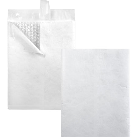 Quality Park Survivor Plus Tyvek Bubble Mailers - Bubble - 9" Width x 12" Length - Self-sealing - White - Tyvek - 25 / Box