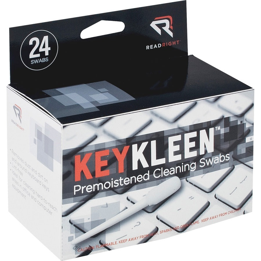 Read Right Pre-Moistened KeyKleen Swabs - Pre-moistened - 24 / Box