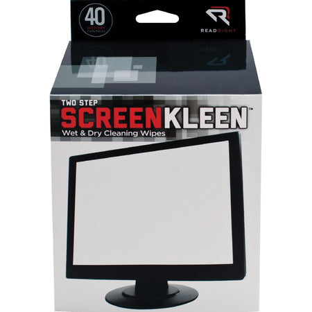 Read Right Kleen & Dry Screen Cleaners - For Display Screen - Pre-moistened, Lint-free, Anti-static - 2/Set - 40 / Box