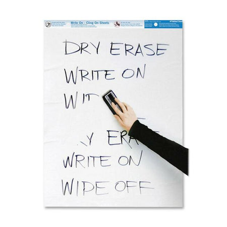 Rediform Write-On Cling Sheets - 35 Sheets - Plain - Glue - 27" x 34" Sheet Size - White Paper - Micro Perforated, Self-adhesive - 1 Each
