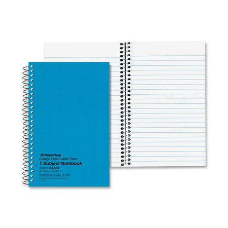 Rediform Kolor-Kraft 1-Subject Notebooks - 80 Sheets - Coilock - 16 lb Basis Weight - 5" x 7 3/4" Sheet Size - White Paper - Blue Cover - Perforated - 1 Each