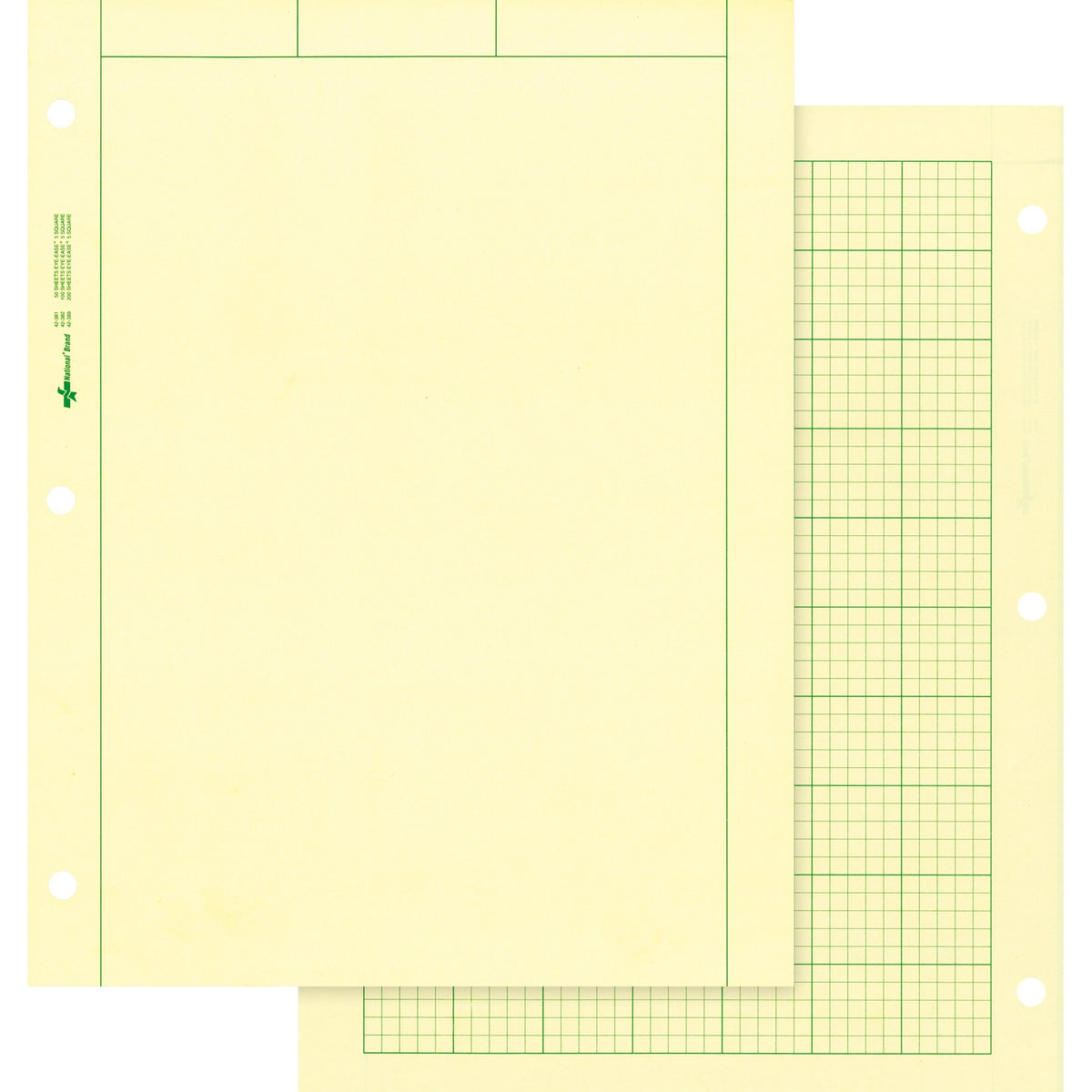 Rediform Computation Pads - Letter - 100 Sheets - Stapled/Glued - Letter - 8 1/2" x 11" Sheet Size - Green Paper - Subject - 1 Pad