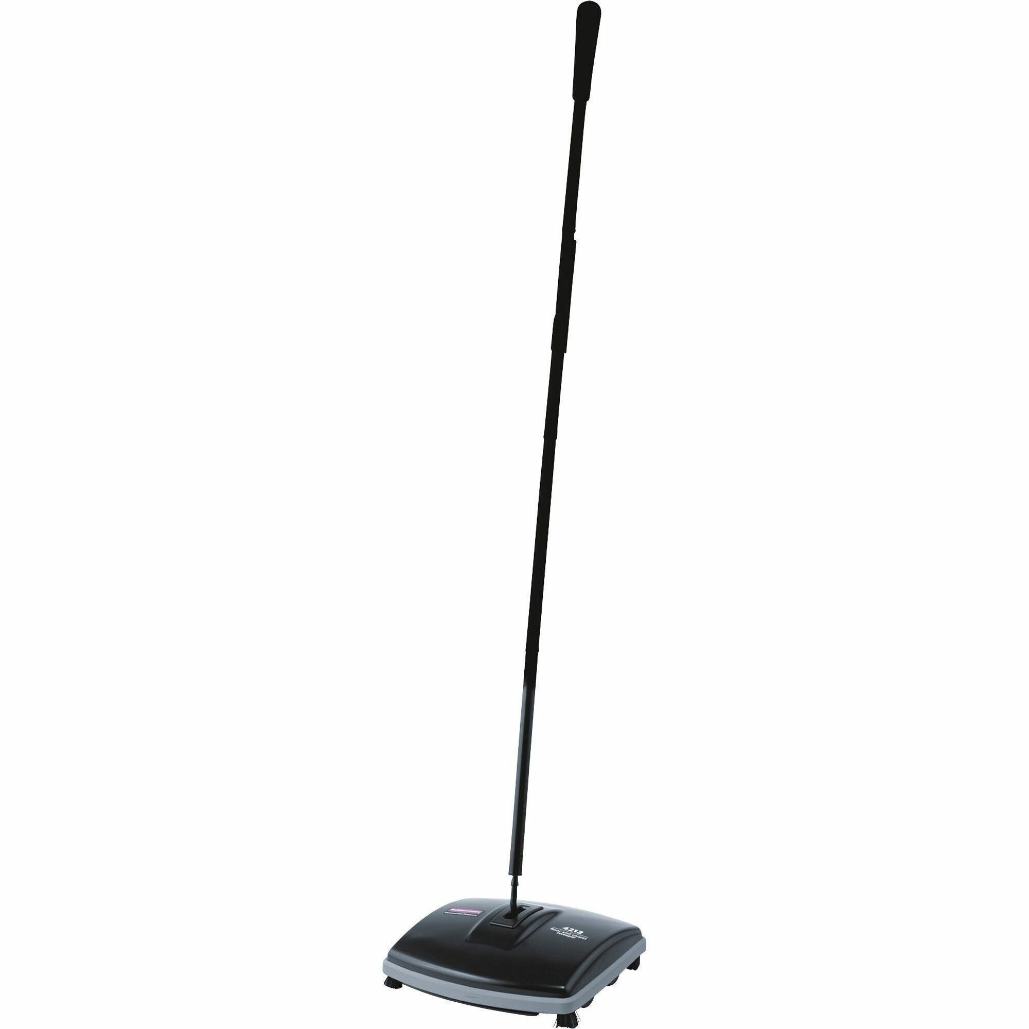 Rubbermaid Commercial Floor/Carpet Sweeper - Nylon Bristle - 6.50" Brush Face - 9.5" Overall Length - Plastic Handle - Gray - 1 Each