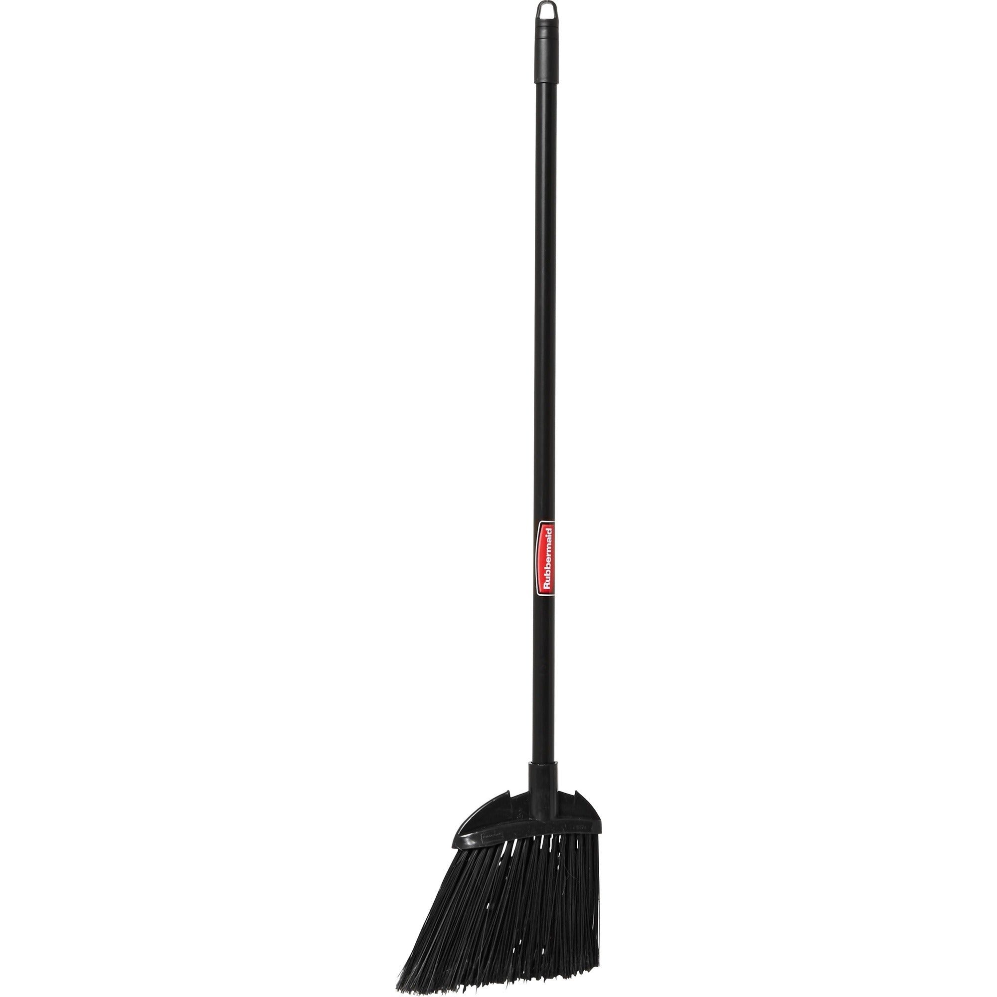 Rubbermaid Commercial Lobby Broom - 7.50" Polypropylene Bristle - 28" Handle Length - Black Metal Handle - Black - 1 Each