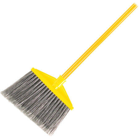 Rubbermaid Commercial Angle Broom - 10.50" Polypropylene Bristle - 1" Handle Diameter - Metal Handle - Gray - 1 Each