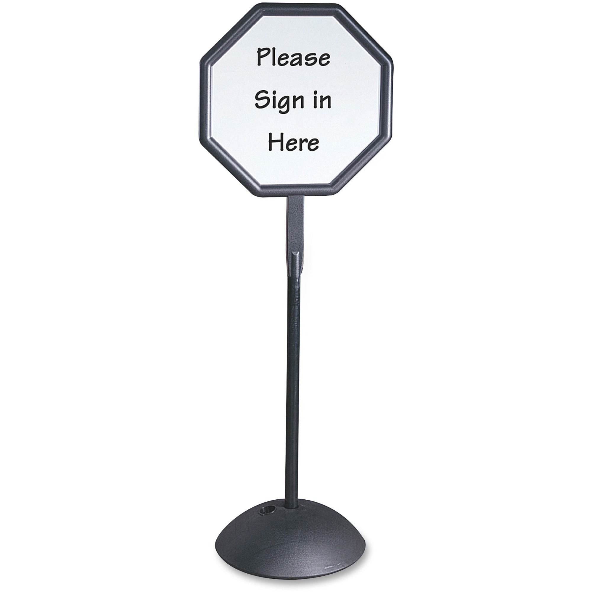 Safco Write Way Dual-sided Directional Sign - 22.5" Width x 65" Height x 18" Depth - Octagonal Shape - Both Sides Display, Magnetic, Durable - Indoor, Outdoor, Office - Steel - 1 Each