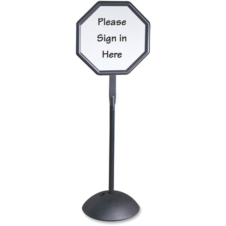 Safco Write Way Dual-sided Directional Sign - 22.5" Width x 65" Height x 18" Depth - Octagonal Shape - Both Sides Display, Magnetic, Durable - Indoor, Outdoor, Office - Steel - 1 Each