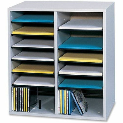 Safco Literature Organizers - Adjustable Shelves 16 Compartments - Holders/Sorters