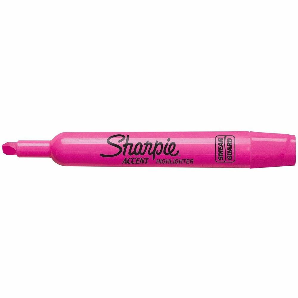 Sharpie SmearGuard Tank Style Highlighters - Chisel Marker Point - Fluorescent Pink Ink - 1 Each