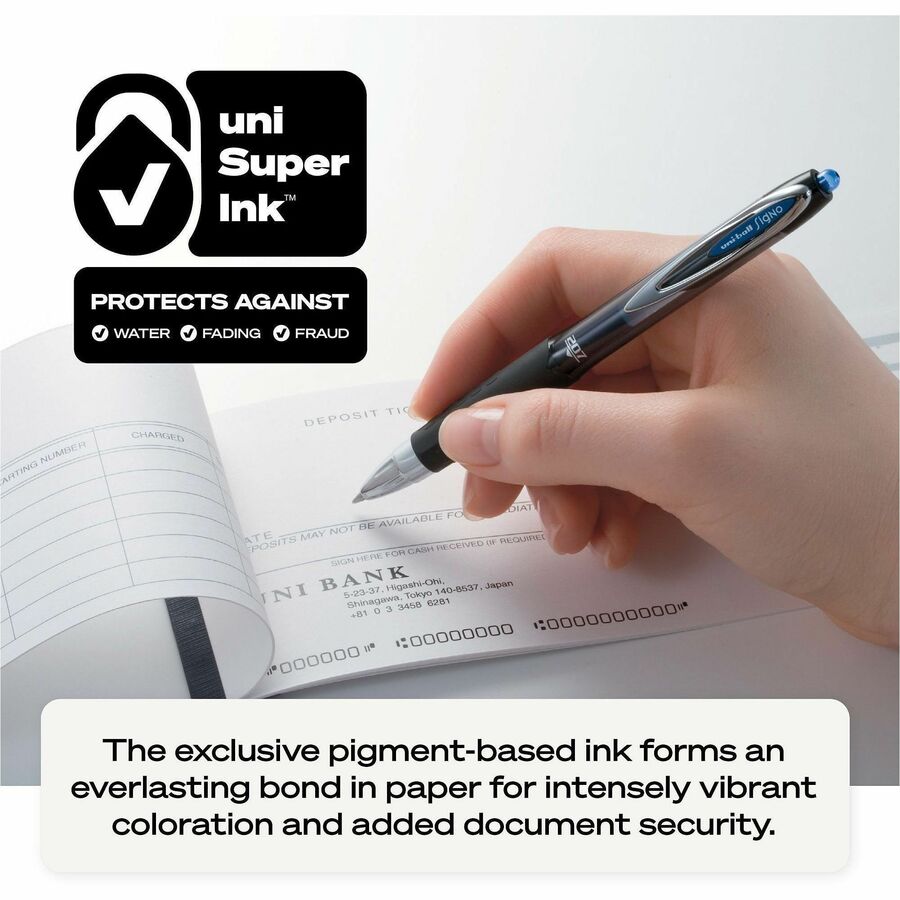 uniball&#8482; 207 Gel Pen - 0.7 mm Medium Pen Point - Refillable - Retractable - Red Ink - Gel-based - 1 Each