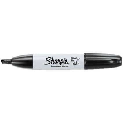 Sharpie Large Barrel Permanent Markers - Wide Chisel Marker Point - Black Ink - Alcohol Based - 1 Dozen