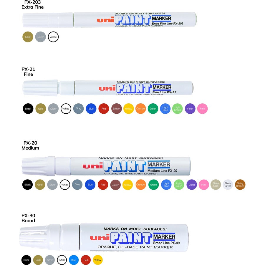 uniball&#8482; uni-Paint PX-20 Oil-Based Paint Marker - Medium Marker Point - Red Ink - Oil Based - White Barrel - 1 Each