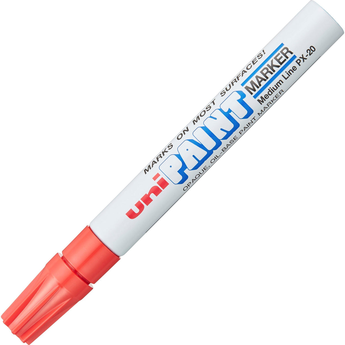 uniball&#8482; uni-Paint PX-20 Oil-Based Paint Marker - Medium Marker Point - Red Ink - Oil Based - White Barrel - 1 Each