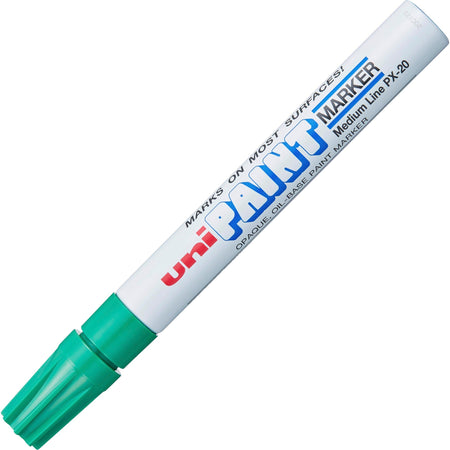 uniball&#8482; uni-Paint PX-20 Oil-Based Paint Marker - Medium Marker Point - Green Ink - Oil Based - White Barrel - 1 Each