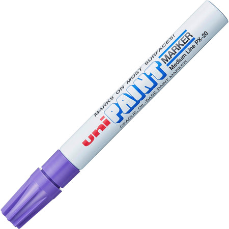 uniball&#8482; uni-Paint PX-20 Oil-Based Paint Marker - Medium Marker Point - Violet Ink - Oil Based - White Barrel - 1 Each