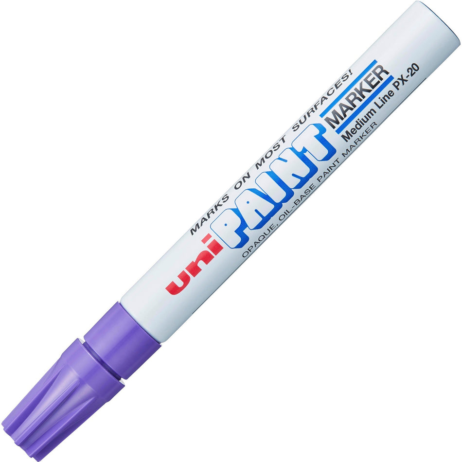 uniball&#8482; uni-Paint PX-20 Oil-Based Paint Marker - Medium Marker Point - Violet Ink - Oil Based - White Barrel - 1 Each