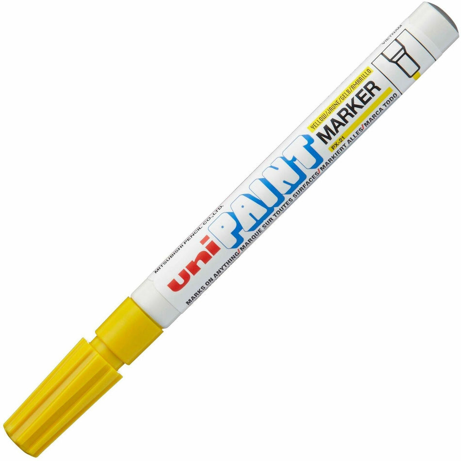 uniball&#8482; uni-Paint PX-21 Oil-Based Paint Marker - Fine Marker Point - Yellow Ink - Oil Based - 1 Each