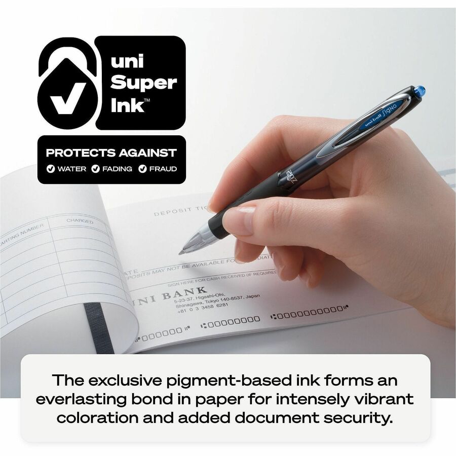 uniball&#8482; 207 Gel Pen - 0.7 mm Medium Pen Point - Refillable - Retractable - Violet Ink - Gel-based - Translucent Barrel - 1 Dozen