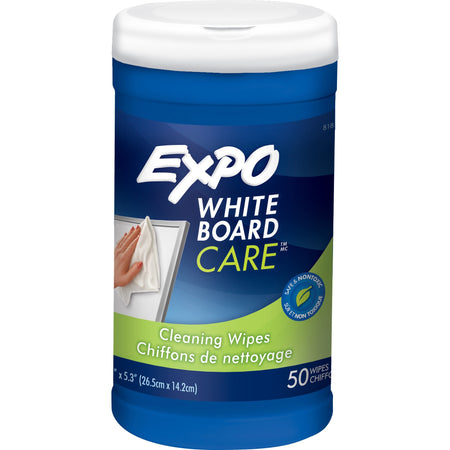 Expo White Board Cleaning Towelettes - 6" Width x 9" Length - Reusable, Pre-moistened - White - Cloth - 50 - 1 Each