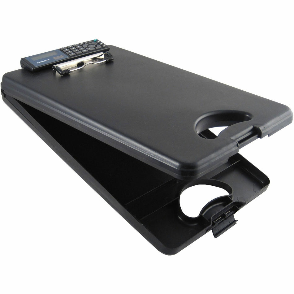 Saunders DeskMate II Portable Desktop with Calculator - Storage for Stationary - Bottom Opening - 10" x 16" Sheet Size - Polypropylene - Black - 1 Each