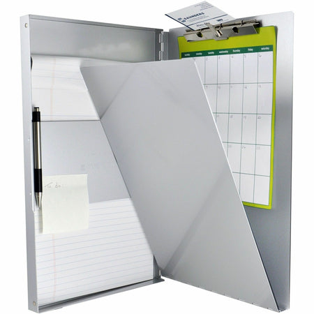 Saunders Snapak Side-open Storage Form Holder - 0.50" Clip Capacity - Storage for 30 Sheet - Side Opening - 8 1/2" x 14" Sheet Size - Aluminum - Silver - 1 Each
