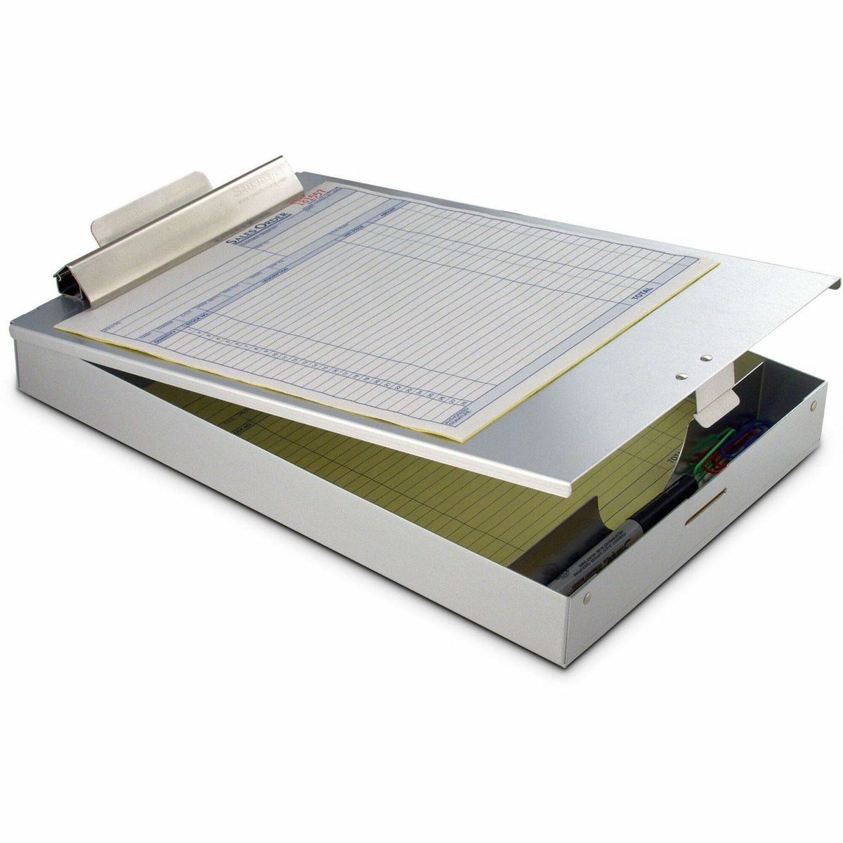 Saunders Redi-Rite Holder/Portable Desktop - 1" Clip Capacity - Storage for Stationary - 8 1/2" x 12" Sheet Size - Aluminum - 1 Each