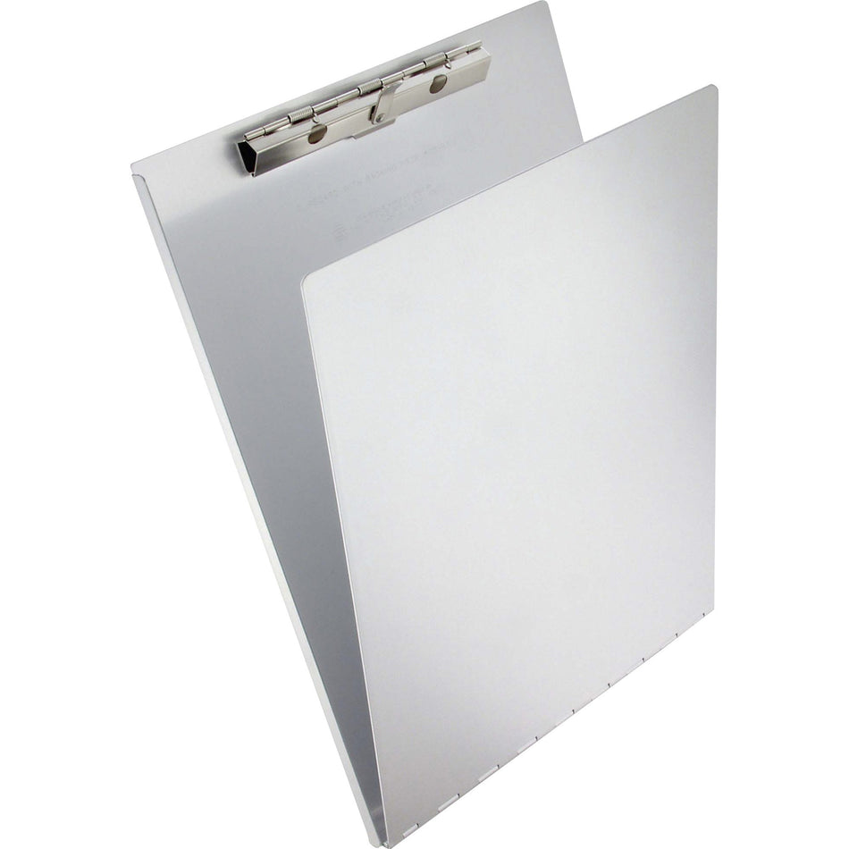 Saunders Aluminum Clipboard with Writing Plate - 0.50" Clip Capacity - 8 1/2" x 12" Sheet Size - Spring Clip - Aluminum - 1 Each