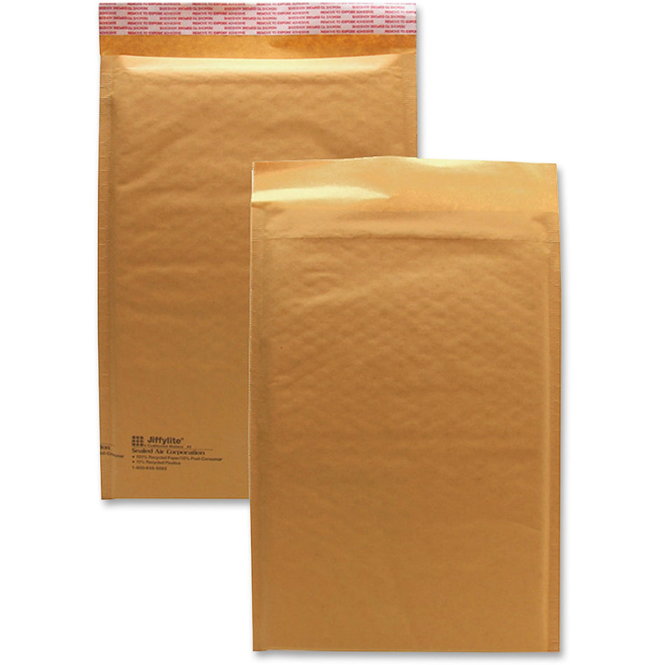 Sealed Air JiffyLite Cellular Cushioned Mailers - Bubble - #3 - 8 1/2" Width x 14 1/2" Length - Peel & Seal - Kraft - Kraft - 25 / Carton
